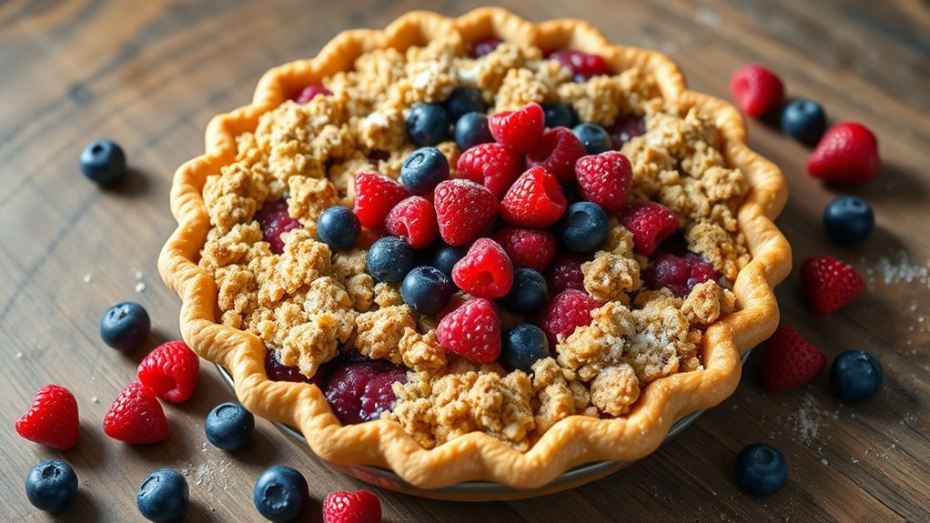 berry filled crumble dessert