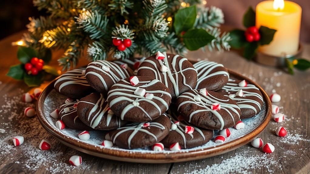 chocolate peppermint bark cookies