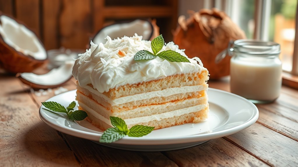 coconut infused milk cake