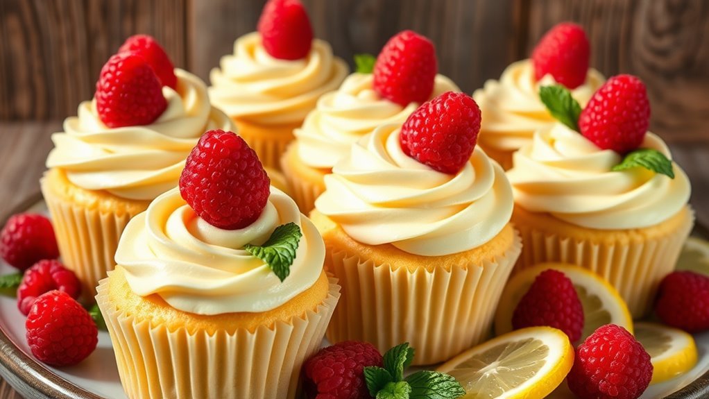 lemon raspberry flavored cupcakes