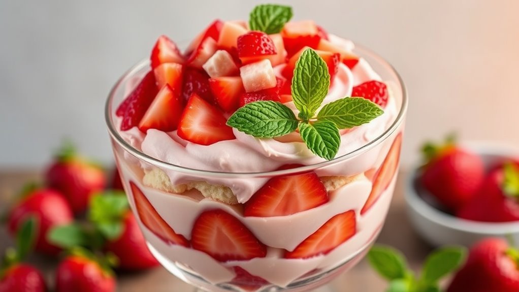 strawberry milk soaked dessert layers