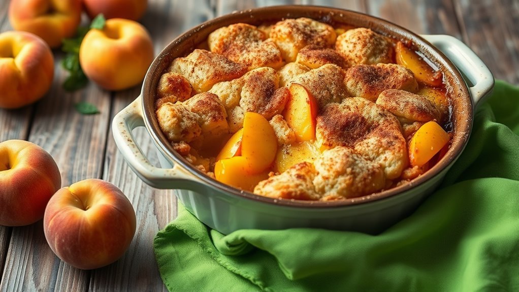 vegan dessert with peaches