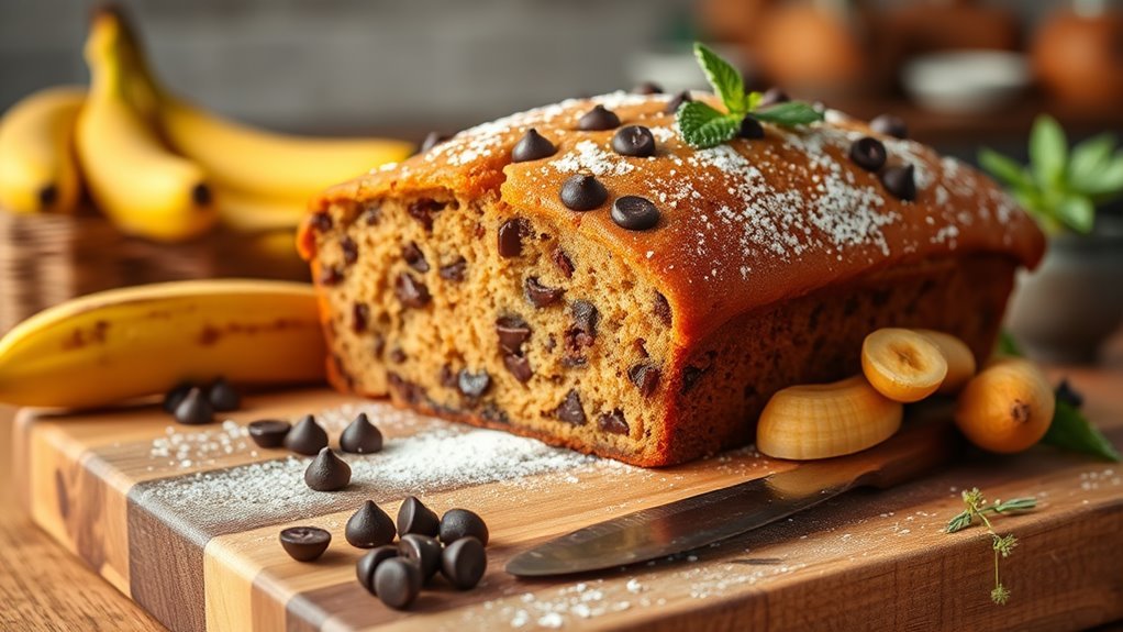 banana bread with chocolate chips