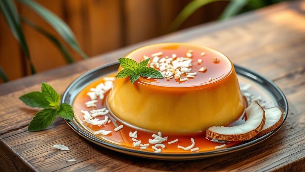 coconut dessert with caramel