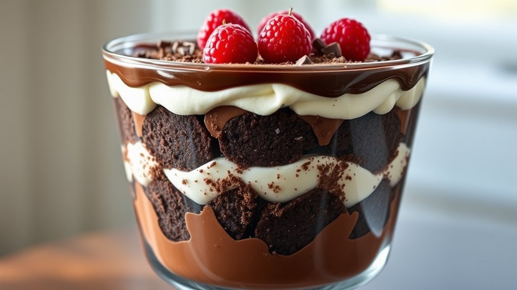 decadent chocolate dessert layers