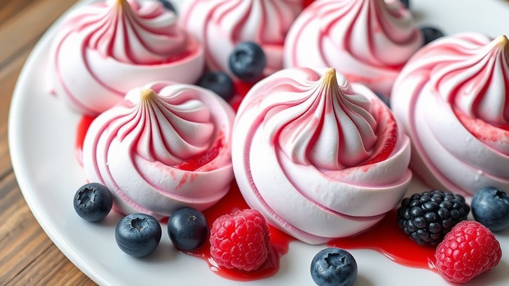 delicate fruity meringue treats