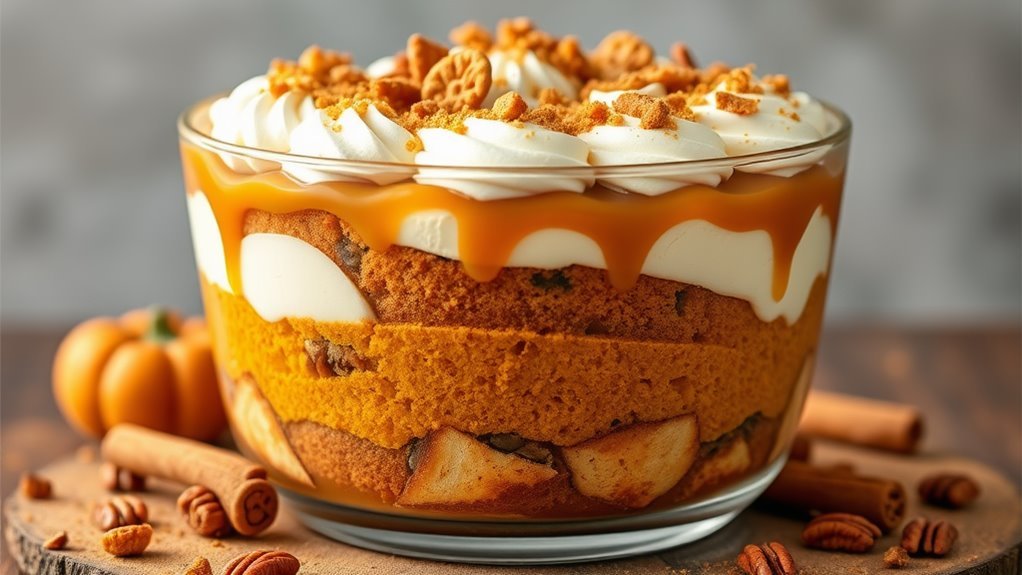 delicious autumn dessert layered