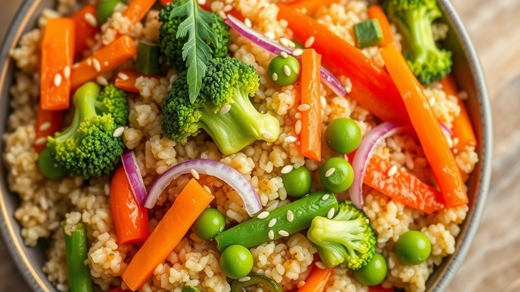 healthy quinoa vegetable stir fry