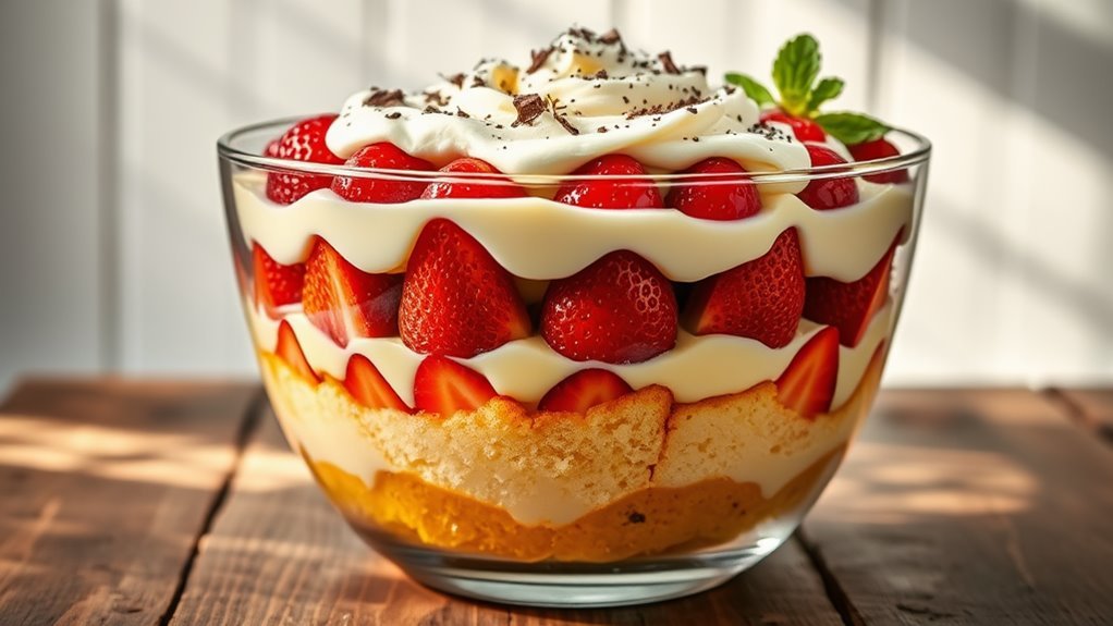 layered dessert with custard