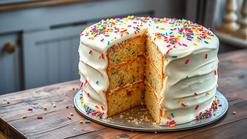 vegan colorful sprinkle cake