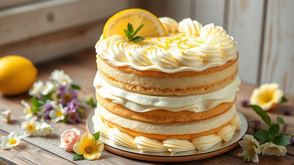 lemon zest cream cake
